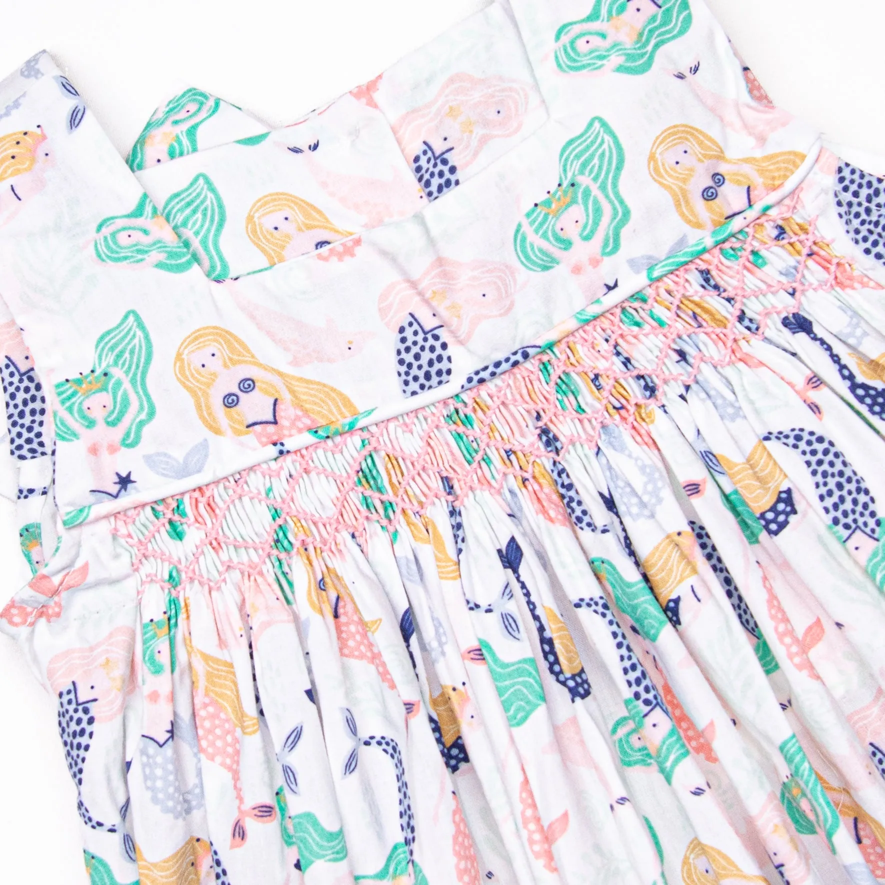 Under the Sea Maidens Smocked Dress, Green