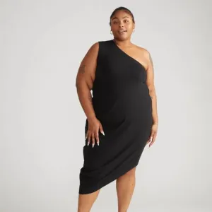 Universal Standard Iconic Geneva One Shoulder Dress Black XS