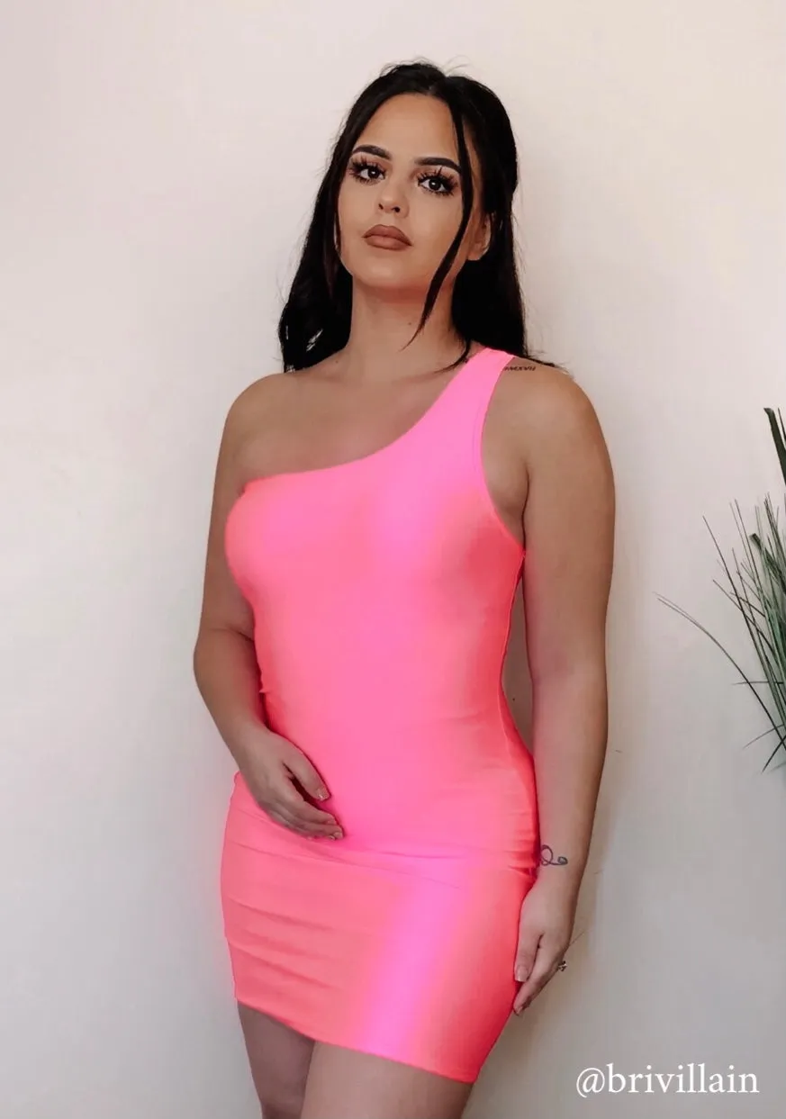 Vanessa Bodycon Mini Dress - Neon Pink