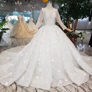 VB Flower Applique Pattern Ball Gown Wedding Dress