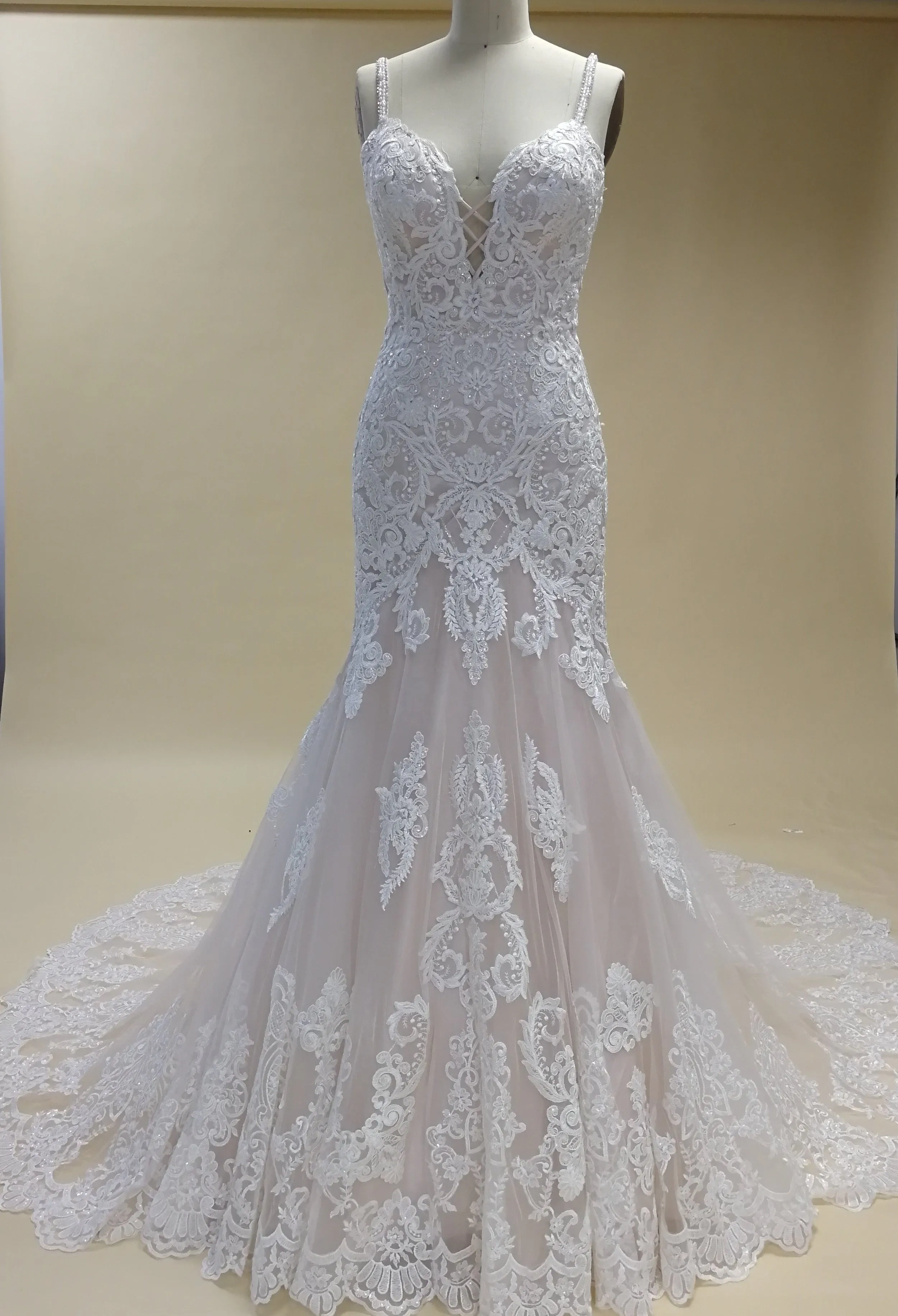 VB Lace Applique Mermaid Bridal Dress