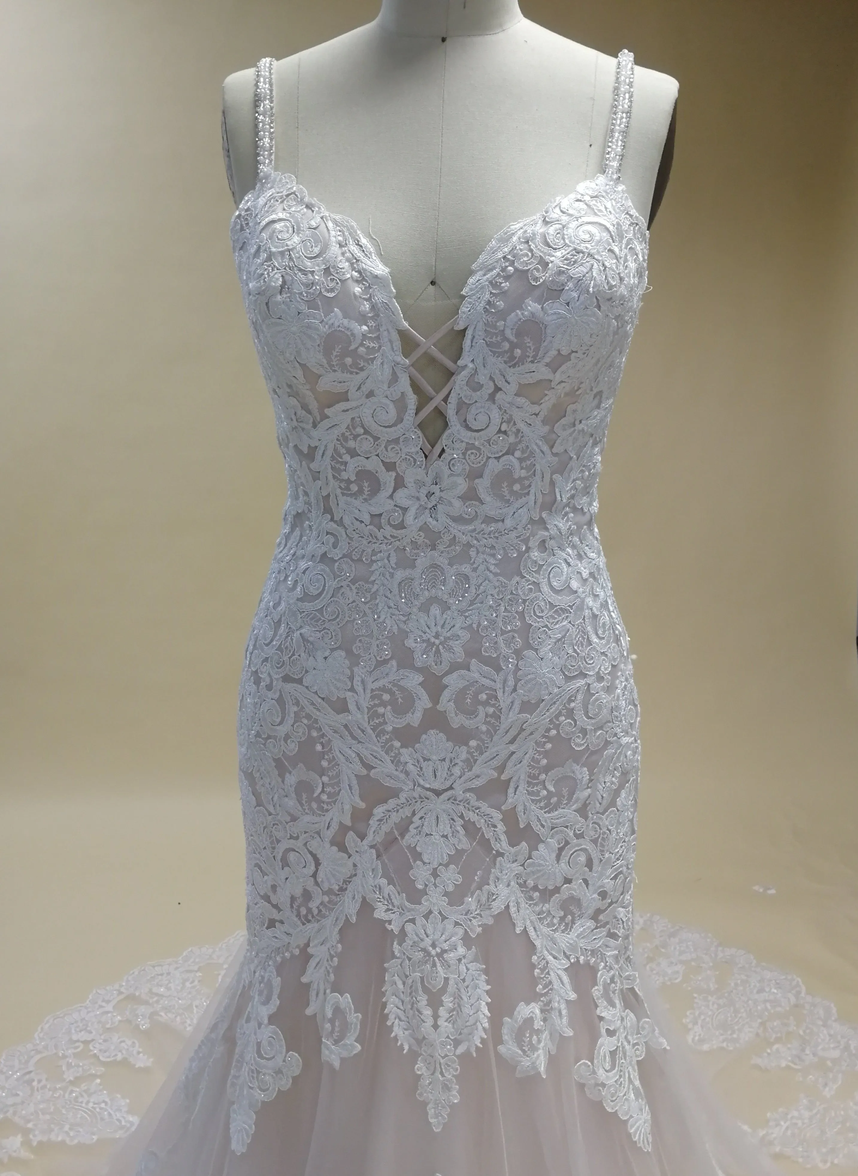 VB Lace Applique Mermaid Bridal Dress