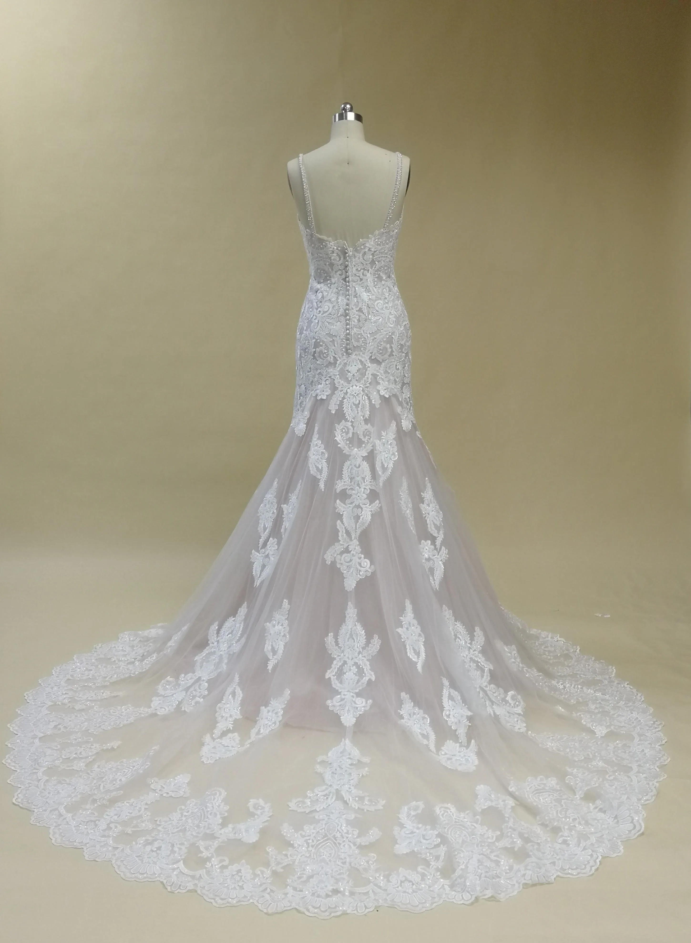 VB Lace Applique Mermaid Bridal Dress