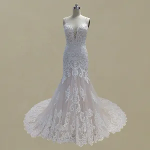 VB Lace Applique Mermaid Bridal Dress