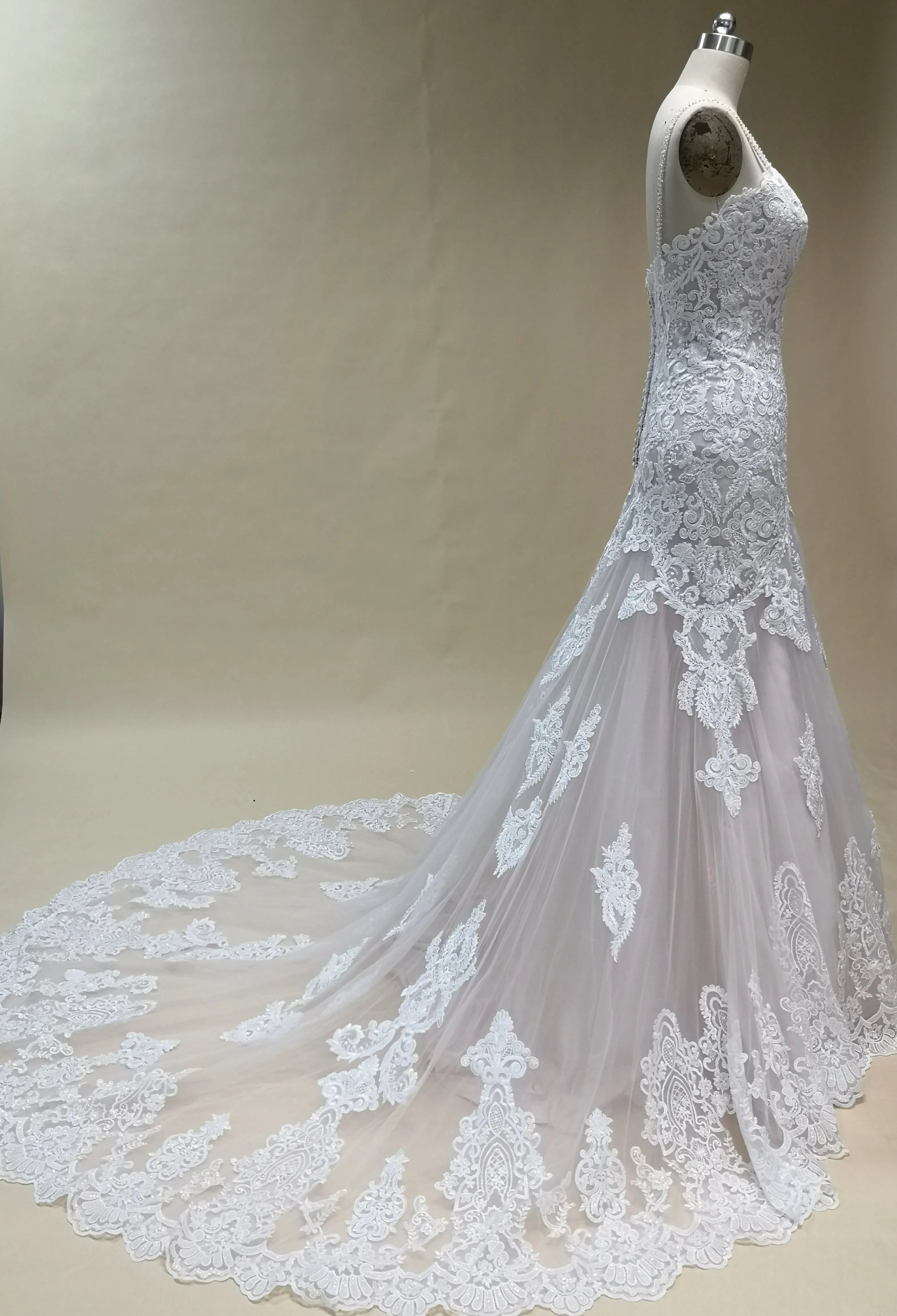VB Lace Applique Mermaid Bridal Dress