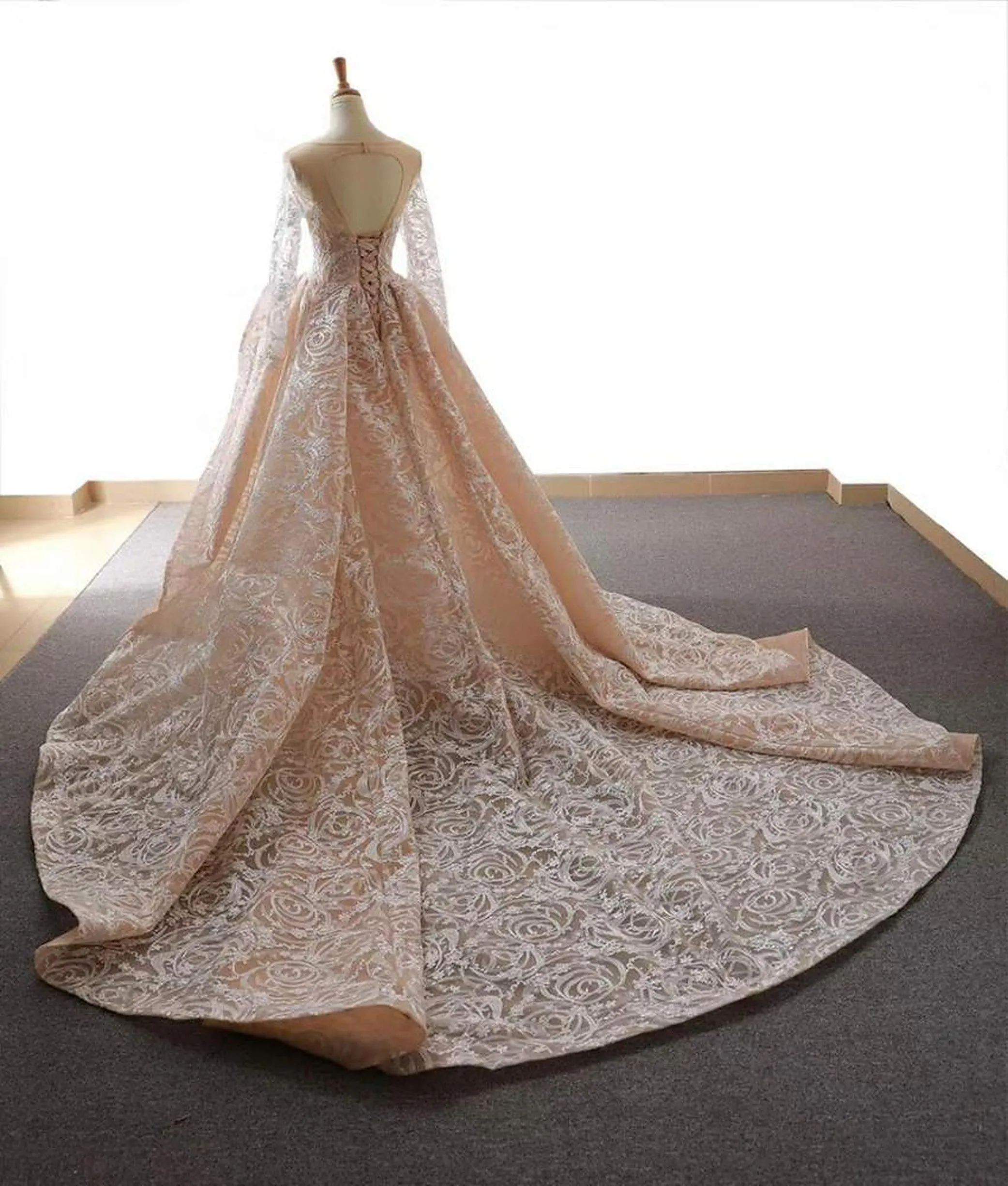 VB  Long Sleeve Mermaid Wedding Dress