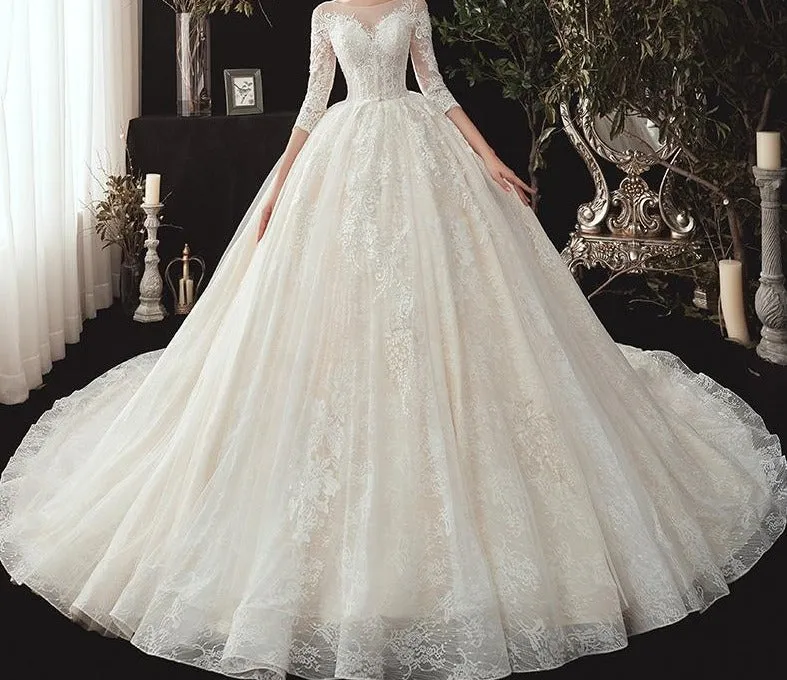 VB Luxury Sweet-Heart Neckline Ball Gown Wedding Dress