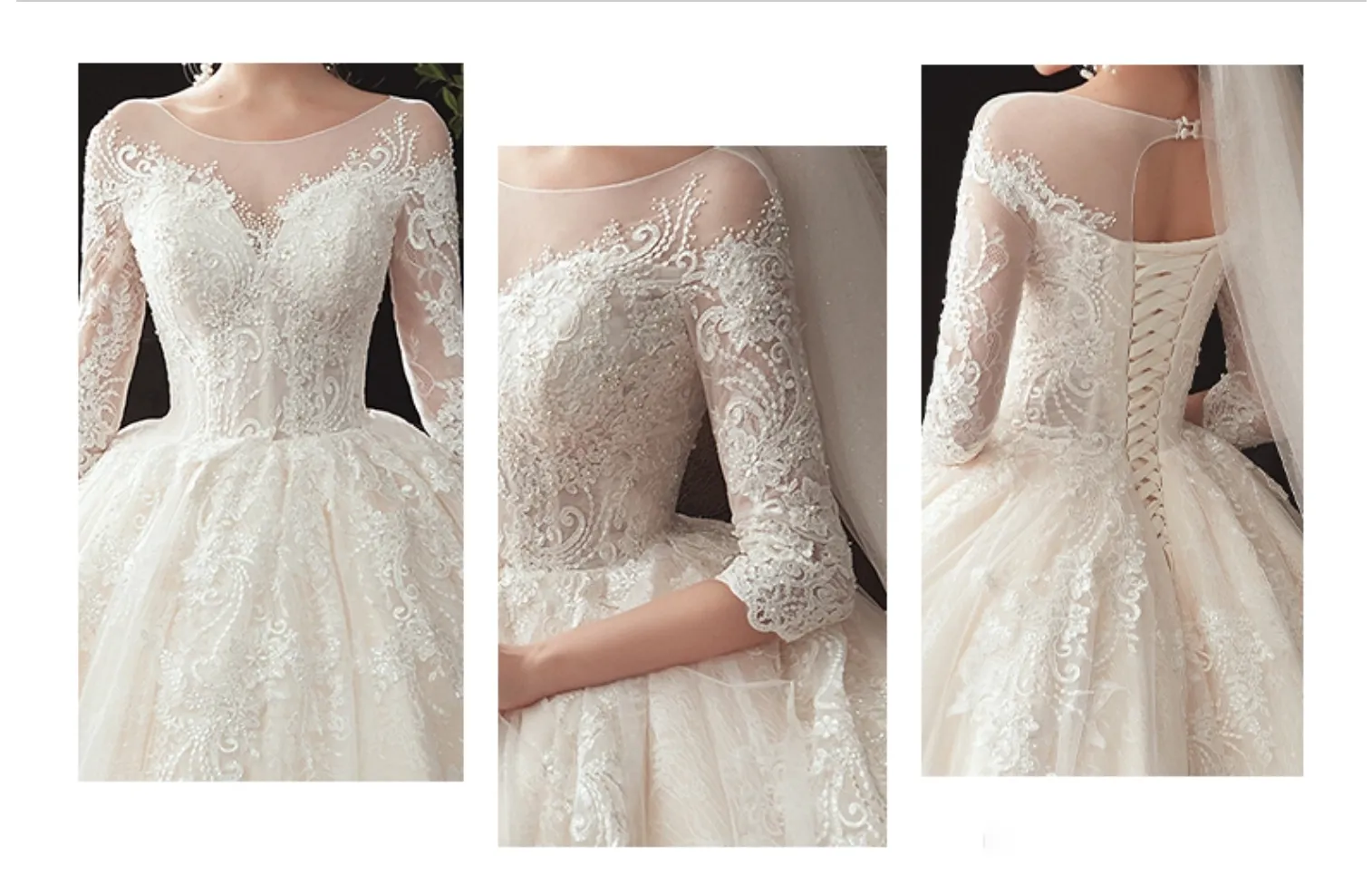 VB Luxury Sweet-Heart Neckline Ball Gown Wedding Dress