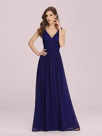 Veda V neck and back classic chiffon bridesmaid dress