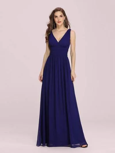 Veda V neck and back classic chiffon bridesmaid dress