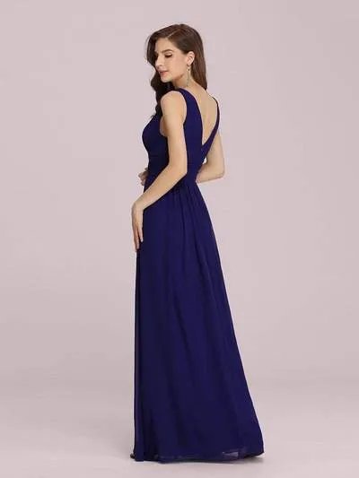 Veda V neck and back classic chiffon bridesmaid dress