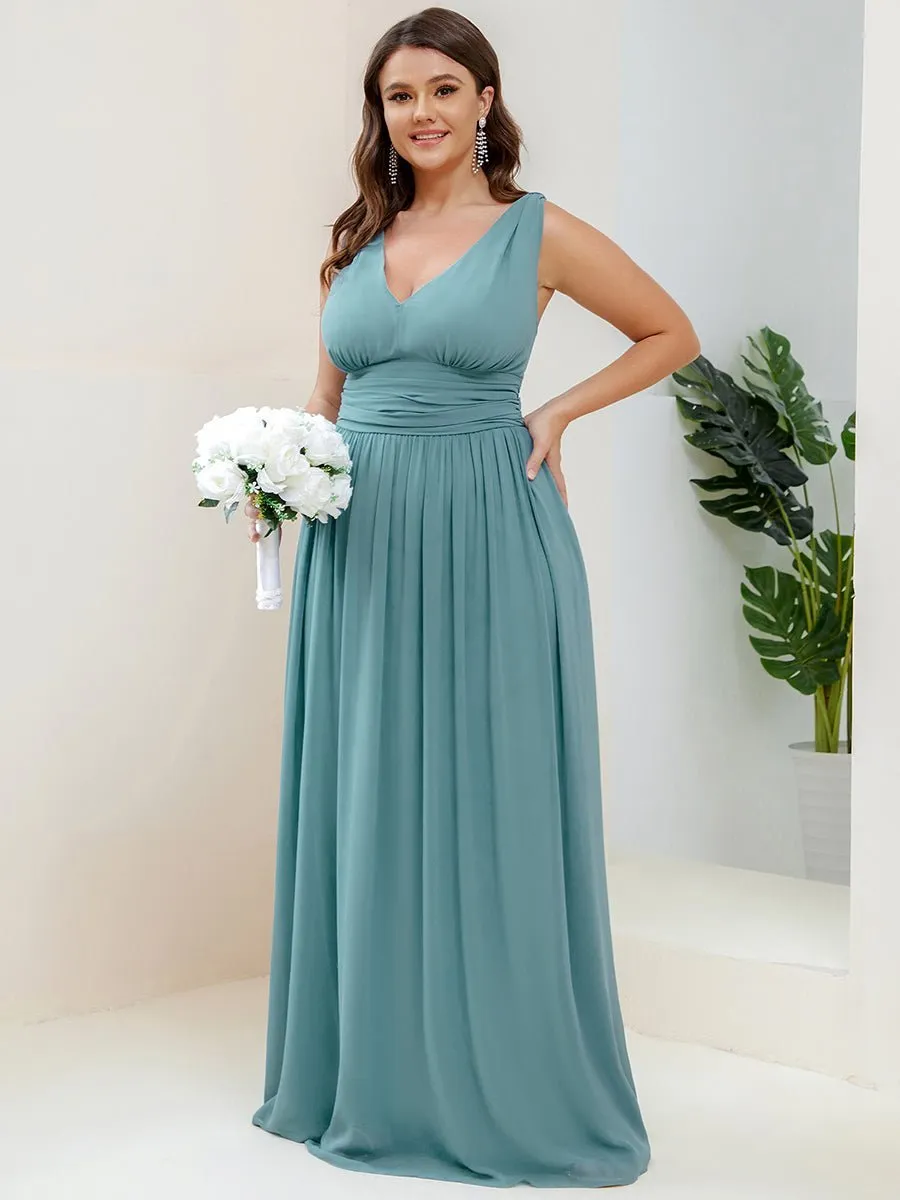 Veda V neck and back classic chiffon bridesmaid dress