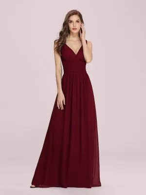 Veda V neck and back classic chiffon bridesmaid dress