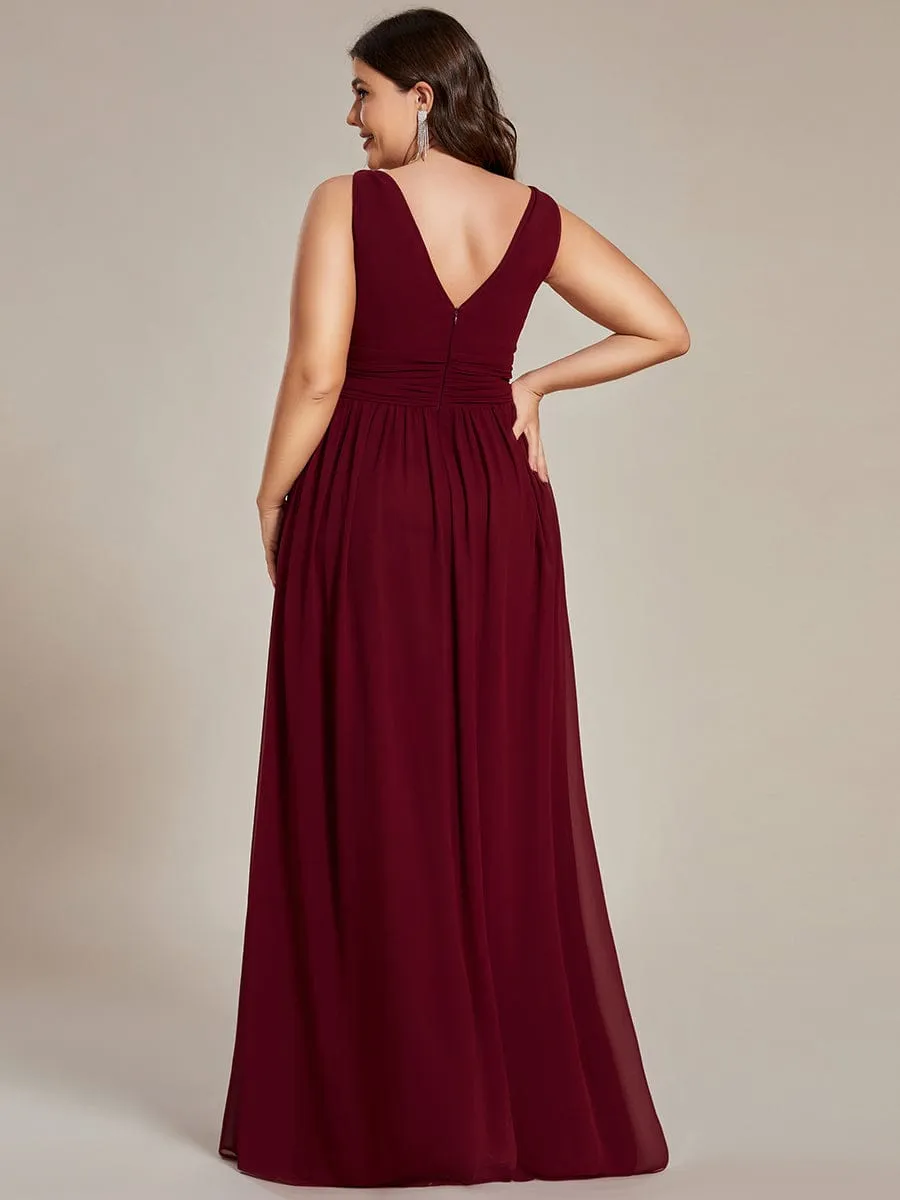 Veda V neck and back classic chiffon bridesmaid dress