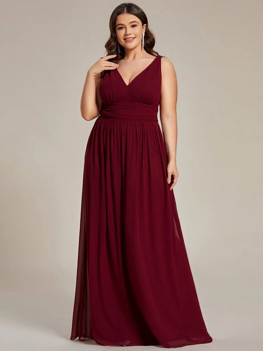 Veda V neck and back classic chiffon bridesmaid dress