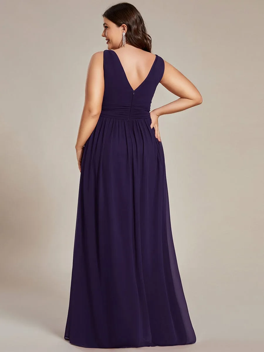 Veda V neck and back classic chiffon bridesmaid dress