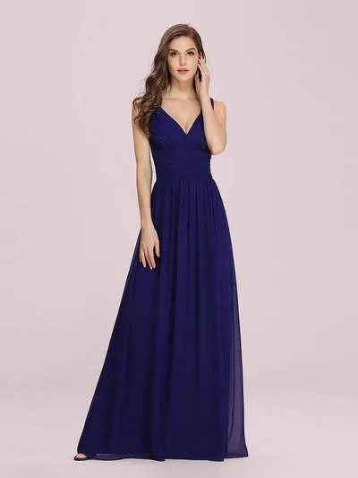 Veda V neck and back classic chiffon bridesmaid dress