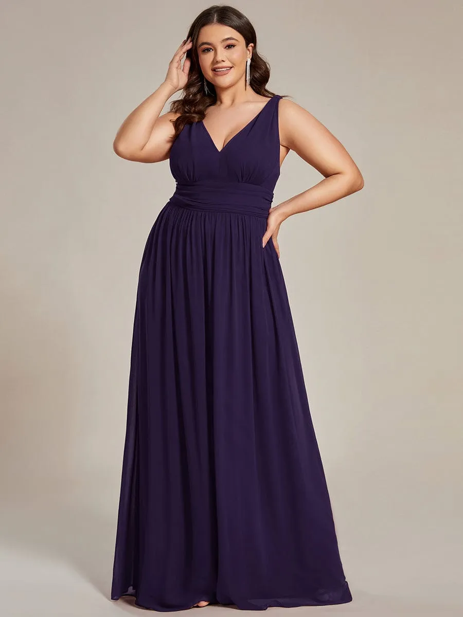 Veda V neck and back classic chiffon bridesmaid dress