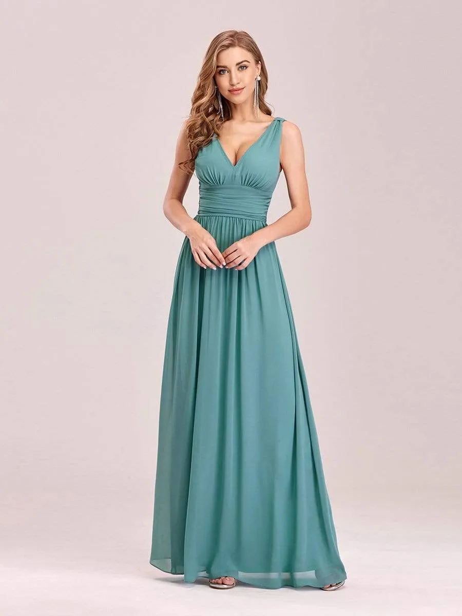 Veda V neck and back classic chiffon bridesmaid dress