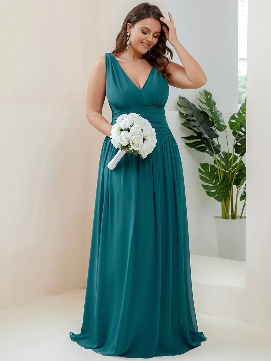 Veda V neck and back classic chiffon bridesmaid dress