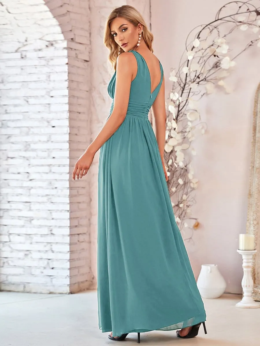 Veda V neck and back classic chiffon bridesmaid dress