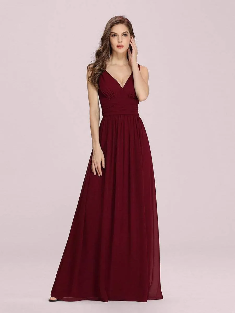 Veda V neck and back classic chiffon bridesmaid dress