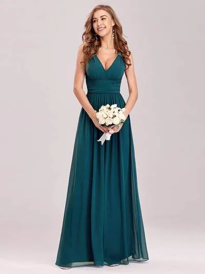 Veda V neck and back classic chiffon bridesmaid dress