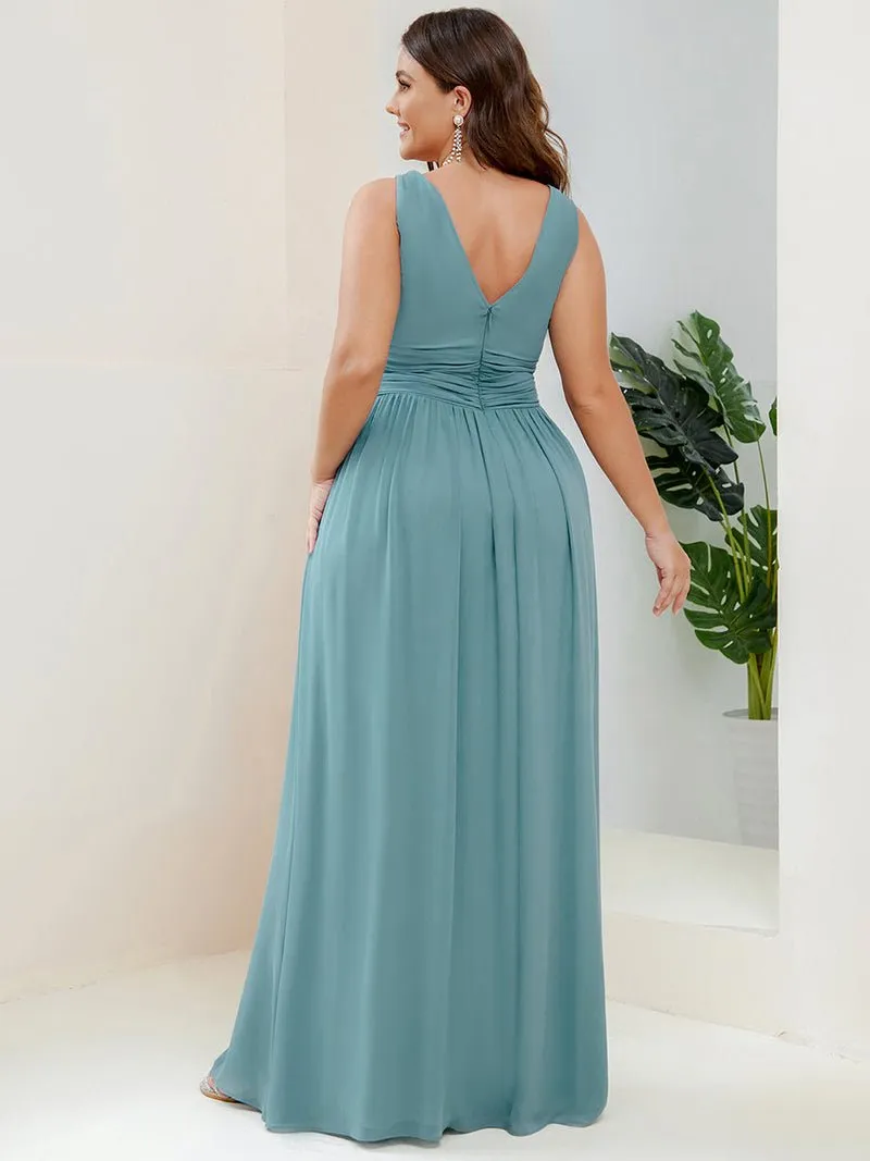 Veda V neck and back classic chiffon bridesmaid dress