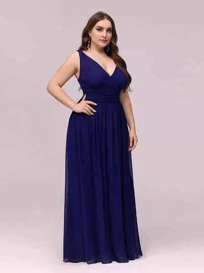 Veda V neck and back classic chiffon bridesmaid dress