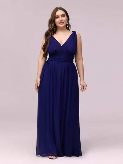 Veda V neck and back classic chiffon bridesmaid dress