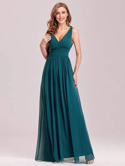 Veda V neck and back classic chiffon bridesmaid dress