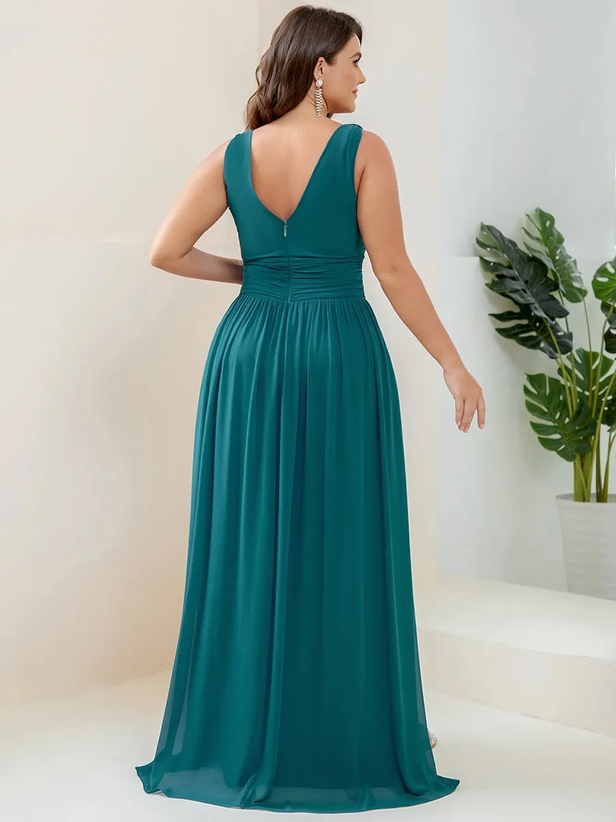 Veda V neck and back classic chiffon bridesmaid dress