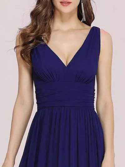 Veda V neck and back classic chiffon bridesmaid dress