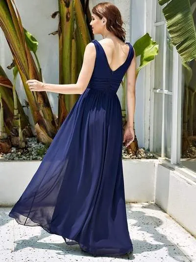 Veda V neck and back classic chiffon bridesmaid dress