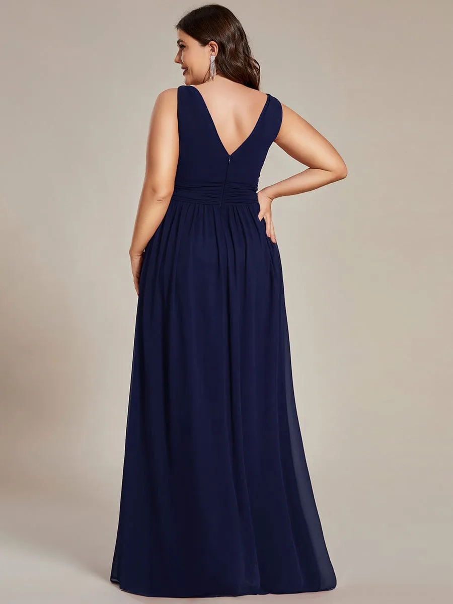 Veda V neck and back classic chiffon bridesmaid dress
