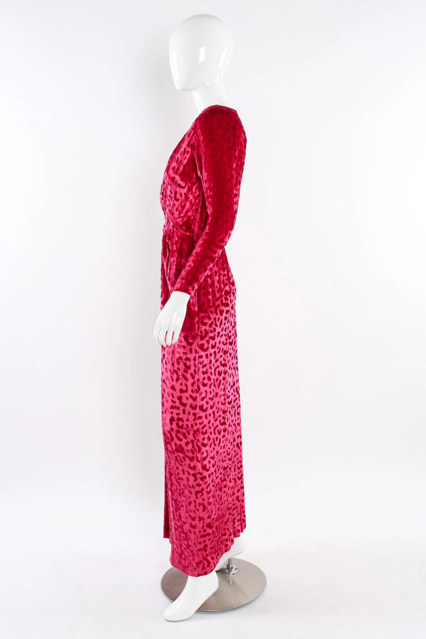 Velvet Leopard Wrap Gown
