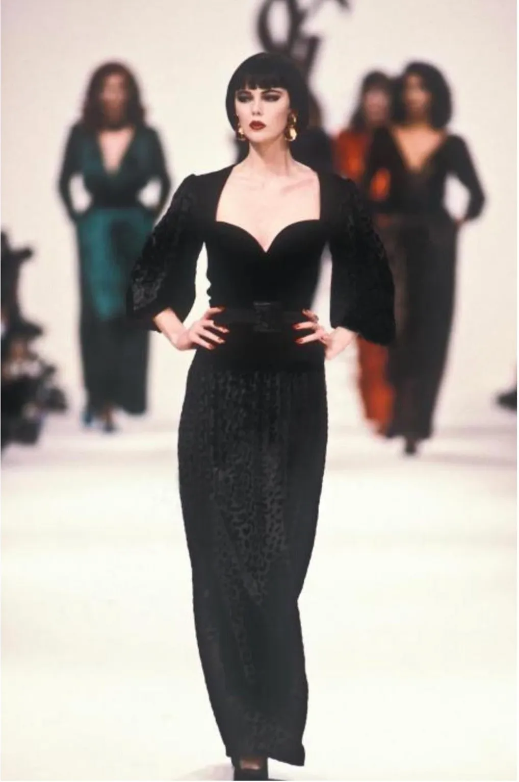 Velvet Leopard Wrap Gown