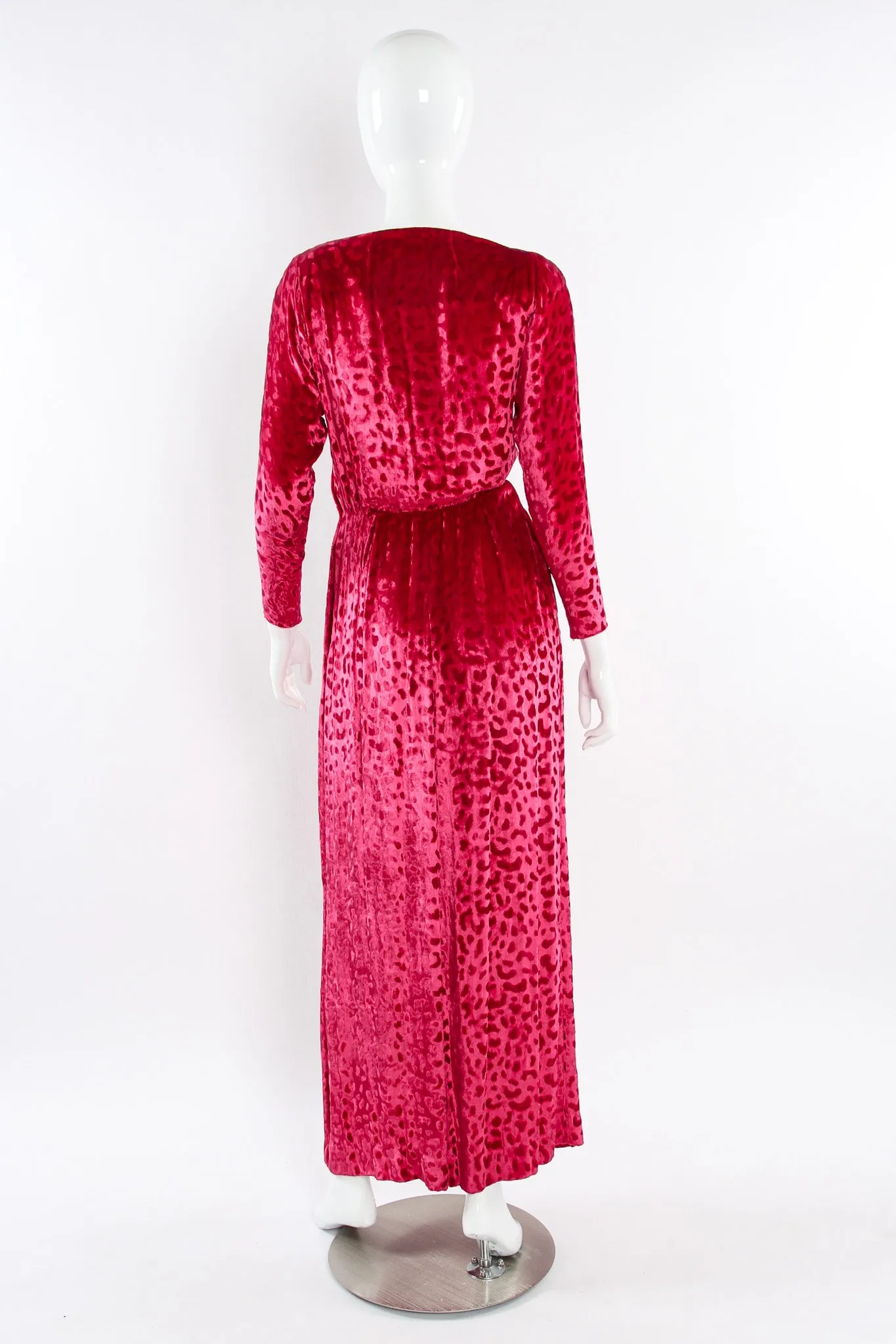 Velvet Leopard Wrap Gown