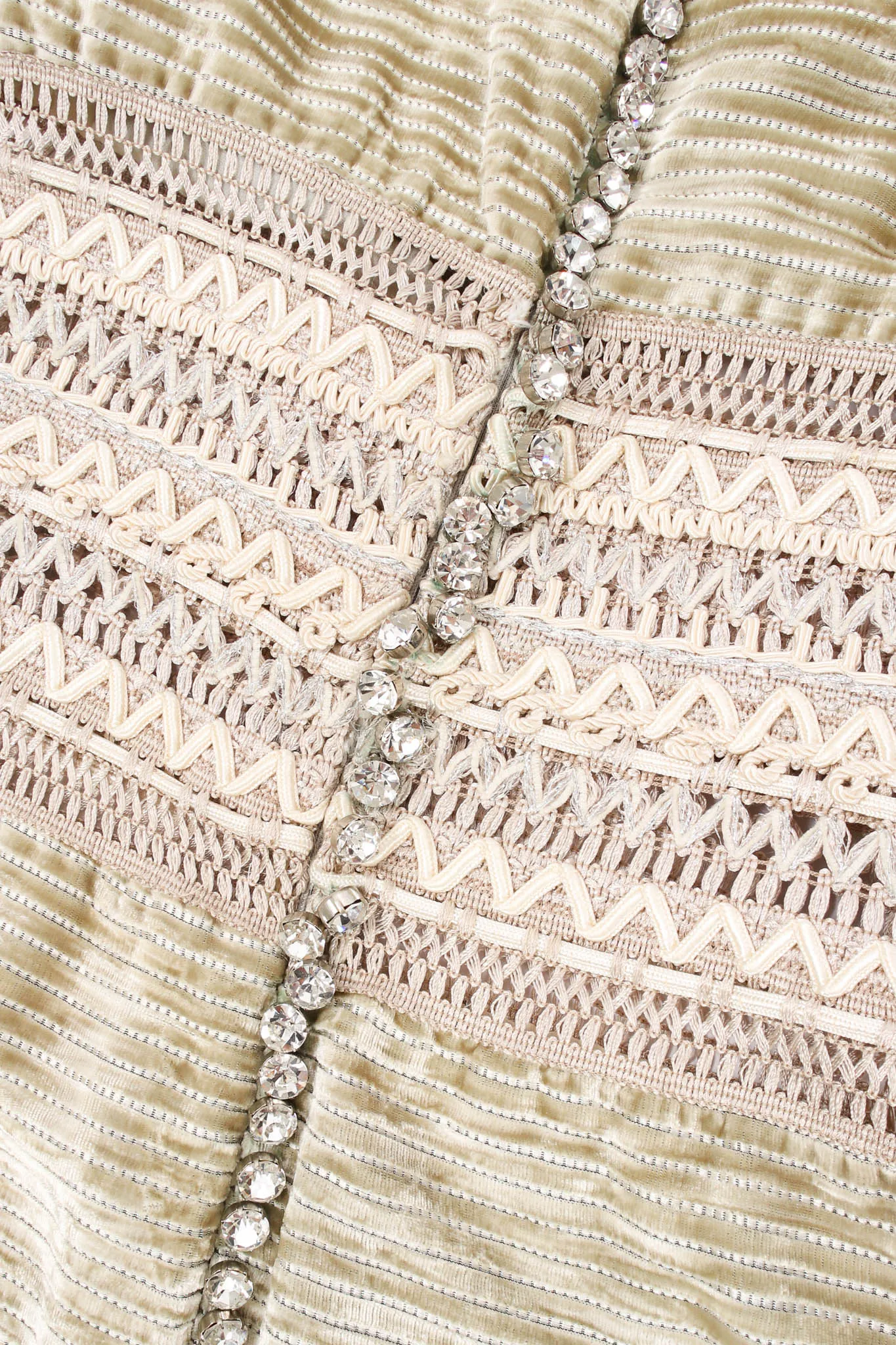 Velvet Striped Lattice Waist Gown
