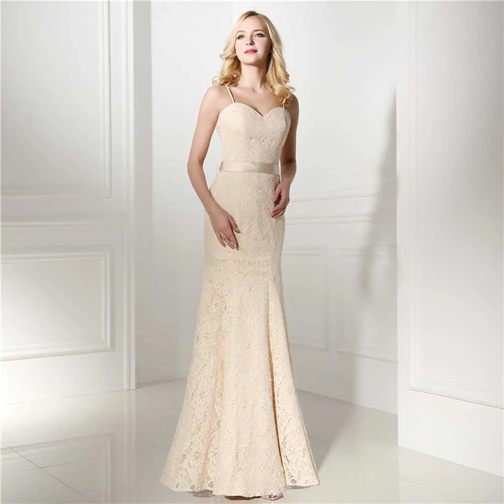Vintage Style Champagne Lace Wedding Dress EN501