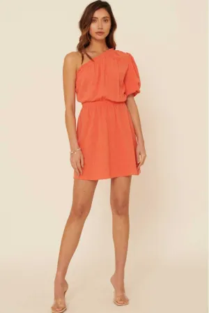 Vivid Blaze One Shoulder Dress