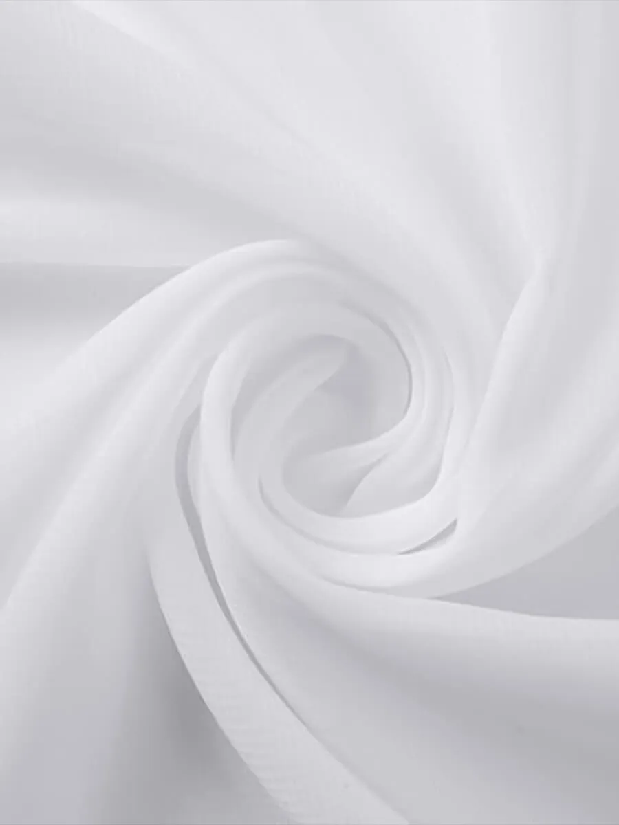 White Chiffon Fabric By The 1/2 Yard