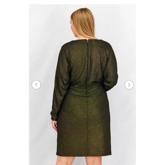 Women's Lauren Ralph Lauren long sleeve Dress Size 16 Gold and Black
