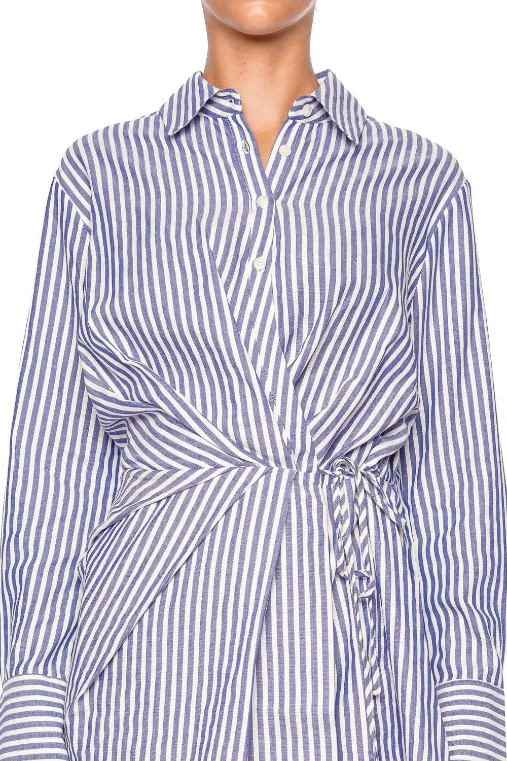 Yasmine Draped Shirt Mini Dress