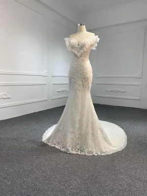 Z005-Off White Sweetheart Neckline Wedding dress With Removable Frill