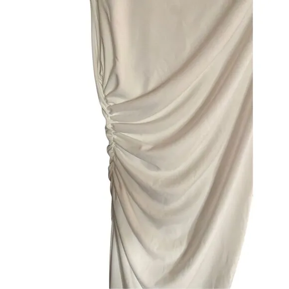 Zara women’s NWT, white draped, midi dress size large