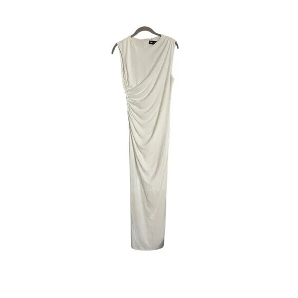 Zara women’s NWT, white draped, midi dress size large